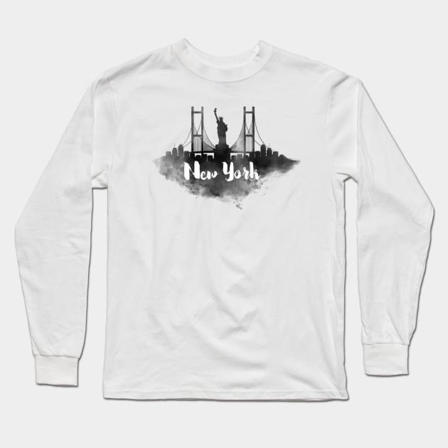 New York watercolor Long Sleeve T-Shirt by kursatunsal